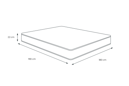 Matelas 180x190 cm Ressorts ensachés et Mémoire de forme - Lancaster