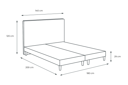 Lit 2x 90x200 cm - Sommier tapissier H29 cm + tête de lit capitonnée - Tissu Bouclette Bleu