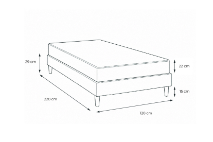 Ensemble Matelas Sommier 120x220 cm - Sommier Blanc (en kit) - Lancaster