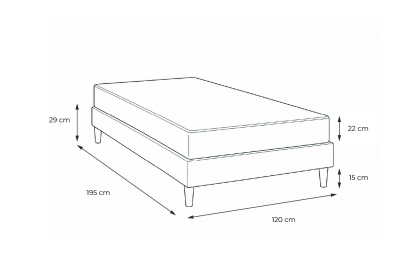 Ensemble Matelas Sommier 120x195 cm - Sommier Noir (en kit) - Lancaster