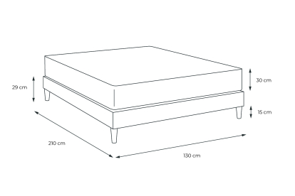 Ensemble Matelas Sommier 130x210 cm - Sommier Blanc (en kit) - Buckingham