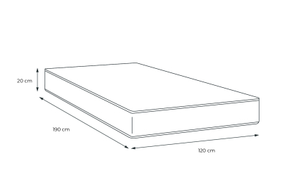 Matelas 120x190 cm Mémoire de forme - Nottingham