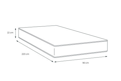 Matelas 90x220 cm Ressorts ensachés et Mémoire de forme - Lancaster