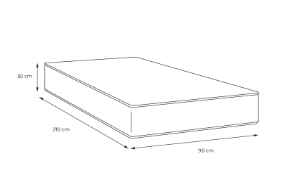Matelas 90x210 cm Mémoire de forme - Buckingham