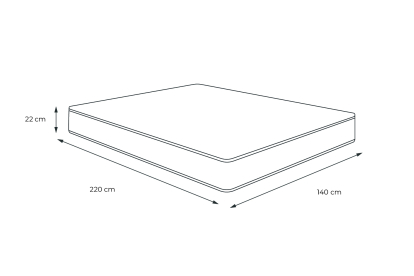 Matelas 140x220 cm Ressorts ensachés et Mémoire de forme - Lancaster