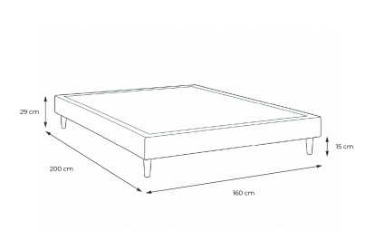Sommier Tapissier 160x200 cm - H29 cm - Toile nattée - Beige clair