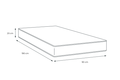 Matelas 90x190 cm Mémoire de forme - Nottingham