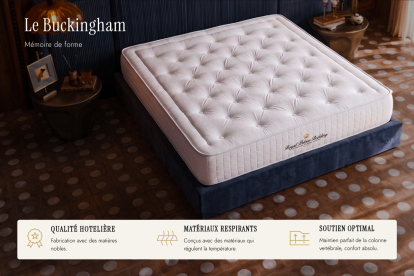 Ensemble Matelas Sommier 120x210 cm - Sommier Blanc (en kit) - Buckingham