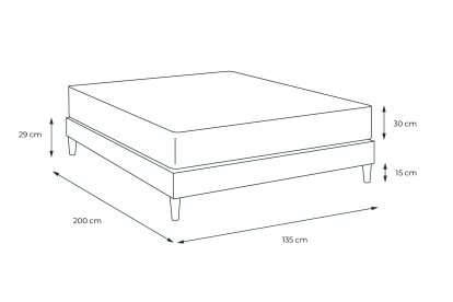 Ensemble Matelas Sommier 135x200 cm - Sommier Blanc (en kit) - Buckingham
