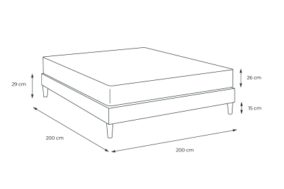 Ensemble Matelas Sommier 200x200 cm - Sommier Blanc (en kit) - Windsor