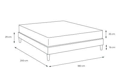 Pack lit complet 180x200 cm - Matelas + Sommier Blanc (en kit) + 2 oreillers + Couette - Windsor