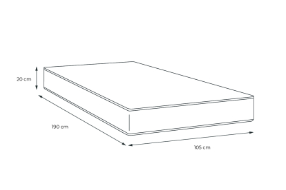 Matelas 105x190 cm Mémoire de forme - Nottingham
