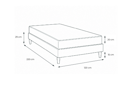 Ensemble Matelas Sommier 120x220 cm - Sommier Blanc (en kit) - Nottingham
