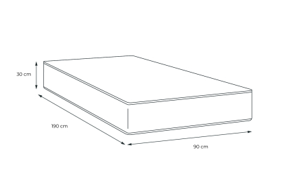 Matelas 90x190 cm Mémoire de forme - Buckingham