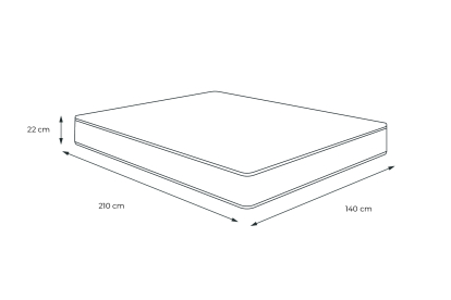 Matelas 140x210 cm Ressorts ensachés et Mémoire de forme - Lancaster