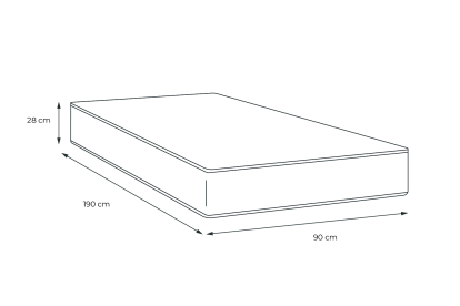 Matelas 90x190 cm Ressorts ensachés et Mémoire de forme - George V