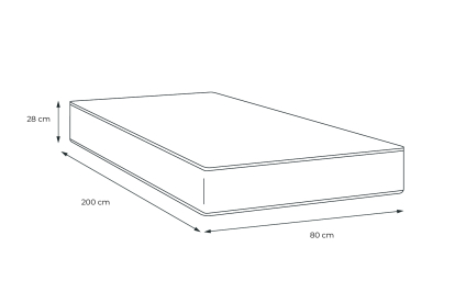 Matelas 80x200 cm Ressorts ensachés et Mémoire de forme - George V