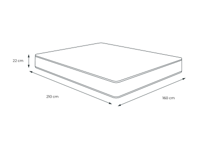 Matelas 160x210 cm Ressorts ensachés et Mémoire de forme - Lancaster