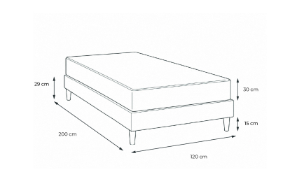Ensemble Matelas Sommier 120x200 cm - Sommier Blanc (en kit) - Buckingham
