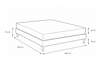 Ensemble Matelas Sommier 180x190 cm - Sommier Blanc (en kit) - Lancaster