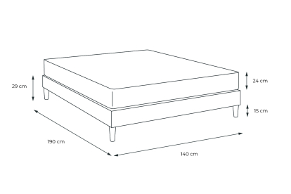 Pack lit complet 140x190 cm - Matelas + Sommier Blanc (en kit) + 2 oreillers + Couette - Balmoral