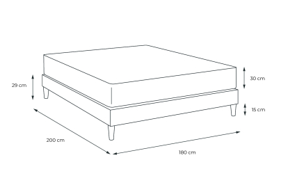 Ensemble Matelas Sommier 180x200 cm - Sommier Blanc (en kit) - Buckingham