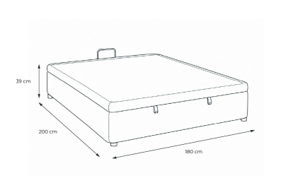 Sommier Coffre 180x200 cm - Toile nattée  - Beige clair