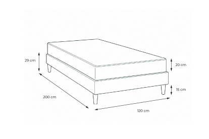 Ensemble Matelas Sommier 120x200 cm - Sommier Blanc (en kit) - Nottingham