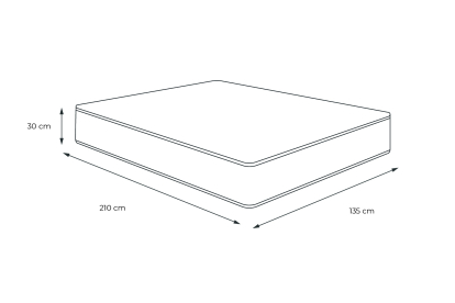 Matelas 135x210 cm Mémoire de forme - Buckingham