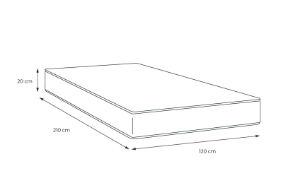 Matelas 120x210 cm Mémoire de forme - Nottingham