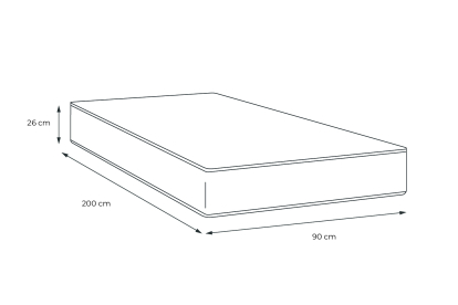 Matelas 90x200 cm Ressorts ensachés et Mémoire de forme - Windsor