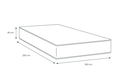 Matelas 100x220 cm Mémoire de forme - Buckingham