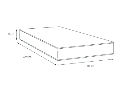 Matelas 105x190 cm Ressorts ensachés et Mémoire de forme - Lancaster