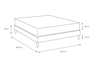 Ensemble Matelas Sommier 200x200 cm - Sommier Blanc (déjà monté) - Buckingham