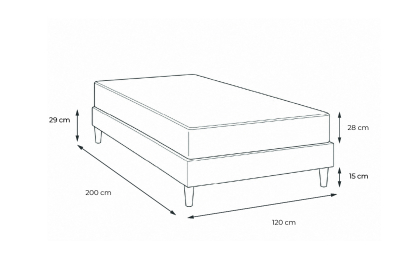 Ensemble Matelas Sommier 120x200 cm - Sommier Noir (déjà monté) - George V