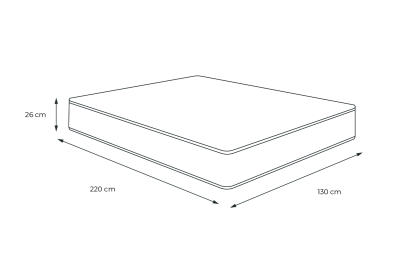 Matelas 130x220 cm Ressorts ensachés et Mémoire de forme - Windsor