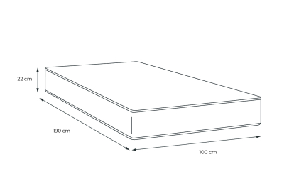 Matelas 100x190 cm Ressorts ensachés et Mémoire de forme - Lancaster
