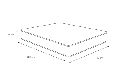 Matelas 140x220 cm Ressorts ensachés et Mémoire de forme - Windsor