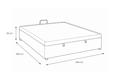 Sommier Coffre 200x200 cm - Toile nattée  - Beige brun