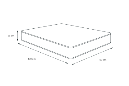 Matelas 140x190 cm Ressorts ensachés et Mémoire de forme - Windsor