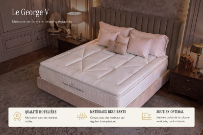 Matelas 200x200 cm Ressorts ensachés et Mémoire de forme - George V
