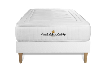 Ensemble Matelas Sommier 90x190 cm - Sommier Blanc (déjà monté) - Nottingham