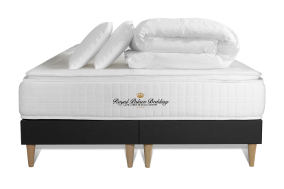 Pack lit complet 180x200 cm - Matelas + 2 Sommiers noirs + 2 oreillers + Couette - George V