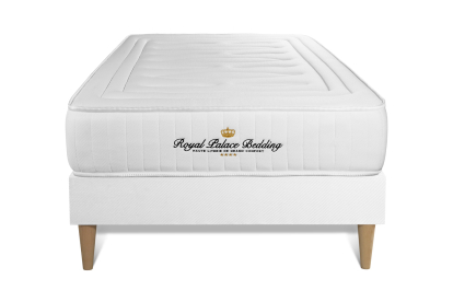 Ensemble Matelas Sommier 90x200 cm - Sommier Blanc (déjà monté) - Lancaster