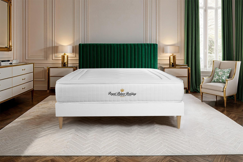 Ensemble Matelas Sommier 160x220 cm - Sommier Blanc (en kit) - Lancaster