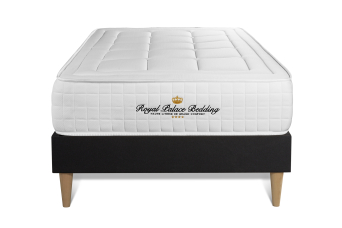 Ensemble Matelas Sommier 90x190 cm - Sommier Noir (déjà monté) - Balmoral