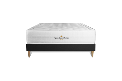 Ensemble Matelas Sommier 140x190 cm - Sommier Noir (en kit) - Buckingham