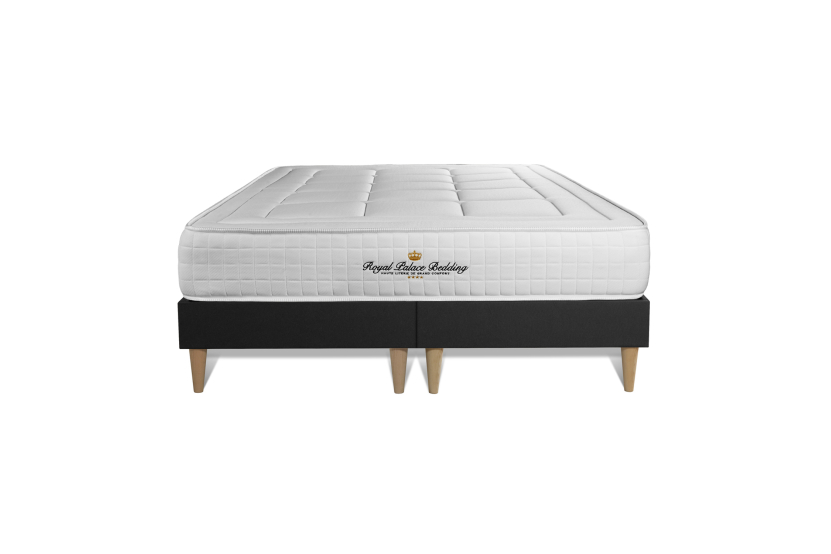 Ensemble Matelas Sommier 180x200 cm - Sommier Noir (déjà monté) - Balmoral