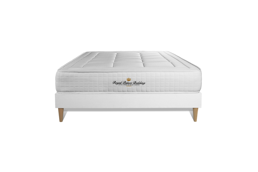 Ensemble Matelas Sommier 200x200 cm - Sommier Blanc (en kit) - Balmoral