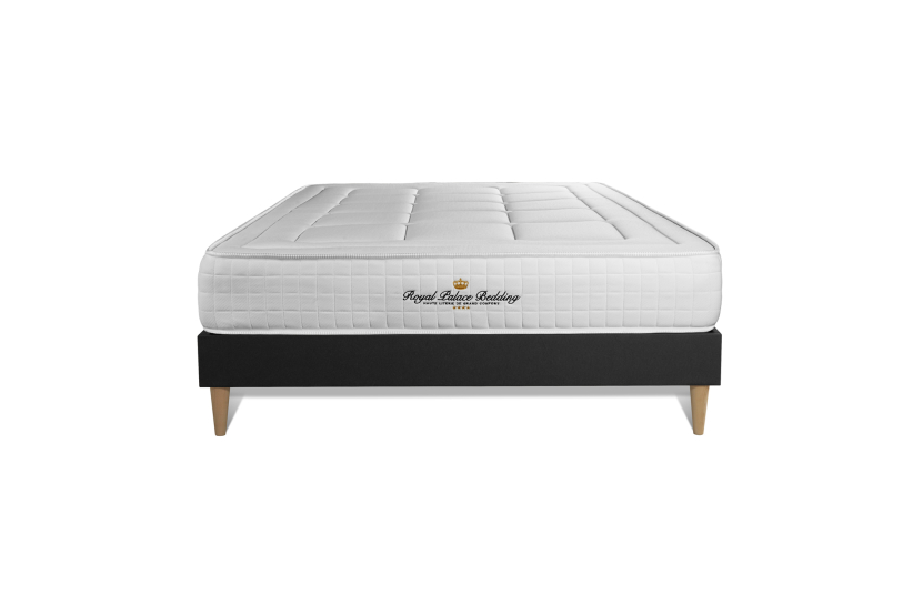 Ensemble Matelas Sommier 180x200 cm - Sommier Noir (en kit) - Balmoral